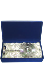 Pewter Monstrance + Case Set