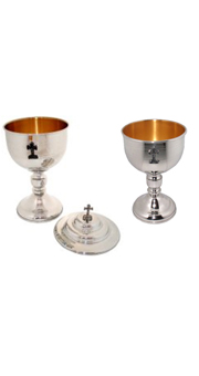 Chalice and Ciborium with Cross