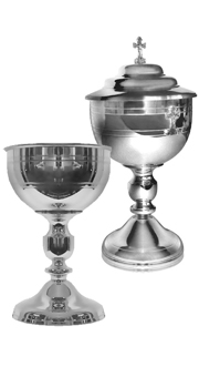 Chalice and Ciborium (pewter style)