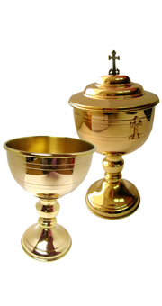 Chalice and ciborium (gold plated)