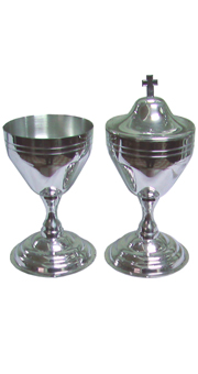 Chalice and Ciborium with squared cross