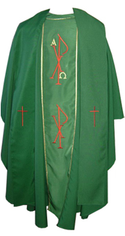 Green chasuble with Stole