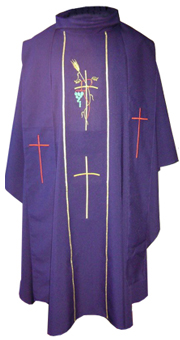 Purple embroided Chasuble