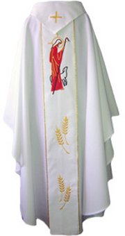 White Chasuble with Underlay Stole