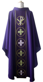 Purple Chasuble - Chi-Rho Symbol Embroided