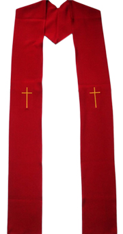 Red Stole with Golden Cross