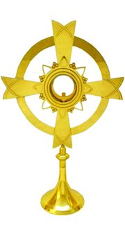 Monstrance: Beautiful Gold Plated 4 Leafs Monstrance